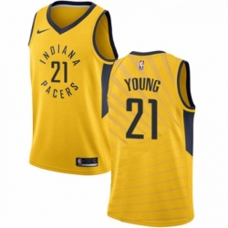 Youth Nike Indiana Pacers 21 Thaddeus Young Authentic Gold NBA Jersey Statement Edition