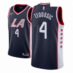 Men NBA 2018 19 Los Angeles Clippers 4 Milos Teodosic City Edition Navy Jersey 