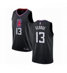 Mens Los Angeles Clippers 13 Paul George Authentic Black Basketball Jersey Statement Edition 