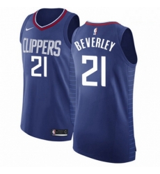 Mens Nike Los Angeles Clippers 21 Patrick Beverley Authentic Blue Road NBA Jersey Icon Edition 