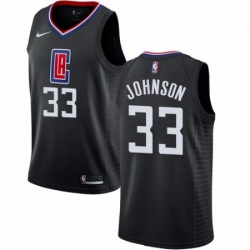 Mens Nike Los Angeles Clippers 33 Wesley Johnson Swingman Black Alternate NBA Jersey Statement Edition