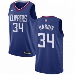 Mens Nike Los Angeles Clippers 34 Tobias Harris Swingman Blue Road NBA Jersey Icon Edition 