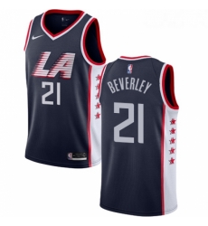 Womens Nike Los Angeles Clippers 21 Patrick Beverley Swingman Navy Blue NBA Jersey City Edition 