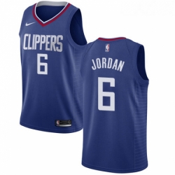 Womens Nike Los Angeles Clippers 6 DeAndre Jordan Swingman Blue Road NBA Jersey Icon Edition