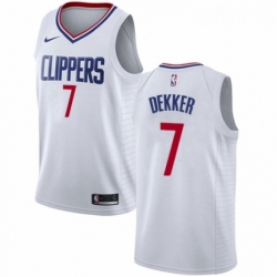 Womens Nike Los Angeles Clippers 7 Sam Dekker Authentic White NBA Jersey Association Edition 