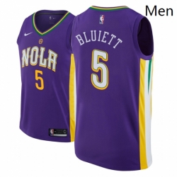 Men NBA 2018 19 New Orleans Pelicans 5 Trevon Bluiett City Edition Purple Jersey 