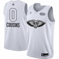 Mens Nike Jordan New Orleans Pelicans 0 DeMarcus Cousins Swingman White 2018 All Star Game NBA Jersey