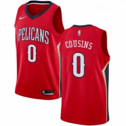 Mens Nike New Orleans Pelicans 0 DeMarcus Cousins Authentic Red Alternate NBA Jersey Statement Edition