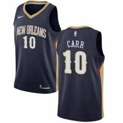 Mens Nike New Orleans Pelicans 10 Tony Carr Swingman Navy Blue NBA Jersey Icon Edition 