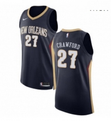 Mens Nike New Orleans Pelicans 27 Jordan Crawford Authentic Navy Blue Road NBA Jersey Icon Edition 