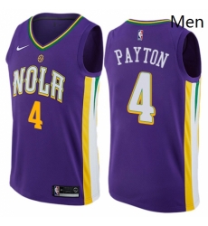 Mens Nike New Orleans Pelicans 4 Elfrid Payton Swingman Purple NBA Jersey City Edition 