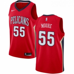 Mens Nike New Orleans Pelicans 55 ETwaun Moore Swingman Red Alternate NBA Jersey Statement Edition