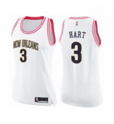 Womens New Orleans Pelicans 3 Josh Hart Swingman White Pink Fashion Basketball Jersey 