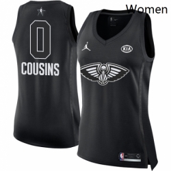 Womens Nike Jordan New Orleans Pelicans 0 DeMarcus Cousins Swingman Black 2018 All Star Game NBA Jersey