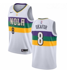 Womens Nike New Orleans Pelicans 8 Jahlil Okafor Swingman White NBA Jersey City Edition 