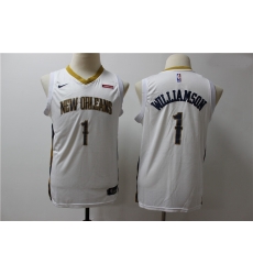 Youth Pelicans 1 Zion Williamson White Youth Nike Swingman Jersey