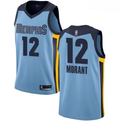 Grizzlies #12 Ja Morant Light Blue Basketball Swingman Statement Edition Jersey