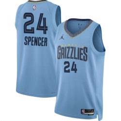 Men Memphis Grizzlies 24 Cam Spencer Blue 2024 Draft Statement Edition Stitched Jersey