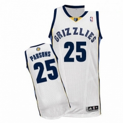 Mens Adidas Memphis Grizzlies 25 Chandler Parsons Authentic White Home NBA Jersey 