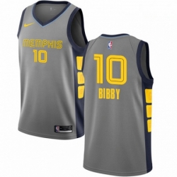 Mens Nike Memphis Grizzlies 10 Mike Bibby Swingman Gray NBA Jersey City Edition 