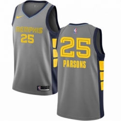 Mens Nike Memphis Grizzlies 25 Chandler Parsons Swingman Gray NBA Jersey City Edition 