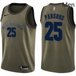 Mens Nike Memphis Grizzlies 25 Chandler Parsons Swingman Green Salute to Service NBA Jersey 