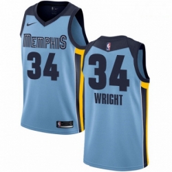 Mens Nike Memphis Grizzlies 34 Brandan Wright Swingman Light Blue NBA Jersey Statement Edition 