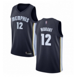 Womens Nike Memphis Grizzlies 12 Ja Morant Navy Blue NBA Swingman Icon Edition Jersey 