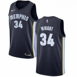 Womens Nike Memphis Grizzlies 34 Brandan Wright Swingman Navy Blue Road NBA Jersey Icon Edition 