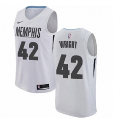 Womens Nike Memphis Grizzlies 42 Lorenzen Wright Swingman White NBA Jersey City Edition