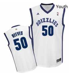 Youth Adidas Memphis Grizzlies 50 Bryant Reeves Swingman White Home NBA Jersey