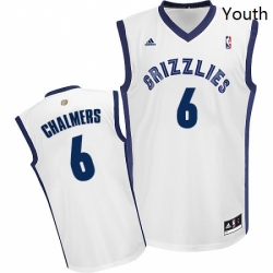 Youth Adidas Memphis Grizzlies 6 Mario Chalmers Swingman White Home NBA Jersey 