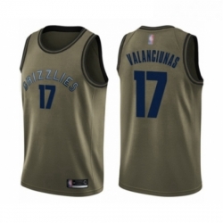 Youth Memphis Grizzlies 17 Jonas Valanciunas Swingman Green Salute to Service Basketball Jersey 