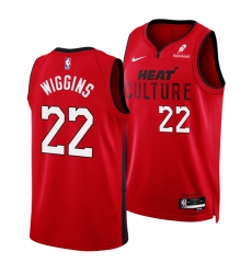 Men Miami Heat 22 Andrew Wiggins Red 2025 City Edition Stitched Basketball Jersey