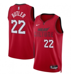 Men Miami Heat 22 Jimmy Butler Red 2024 25 City Edition Stitched Basketball Jersey