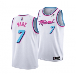 Men Miami Heat 7 Kel 27el Ware White 2024 25 City Edition Stitched Basketball Jersey