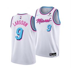 Men Miami Heat 9 Pelle Larsson White 2024 25 City Edition Stitched Basketball Jersey