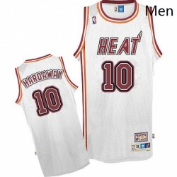 Mens Adidas Miami Heat 10 Tim Hardaway Authentic White Throwback NBA Jersey