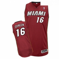 Mens Adidas Miami Heat 16 James Johnson Authentic Red Alternate NBA Jersey