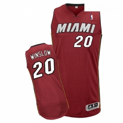 Mens Adidas Miami Heat 20 Justise Winslow Authentic Red Alternate NBA Jersey