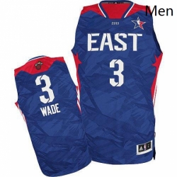 Mens Adidas Miami Heat 3 Dwyane Wade Authentic Blue 2013 All Star NBA Jersey