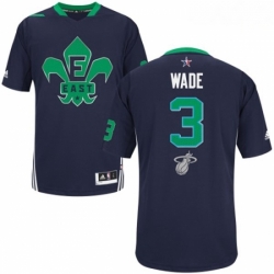 Mens Adidas Miami Heat 3 Dwyane Wade Swingman Navy Blue 2014 All Star NBA Jersey