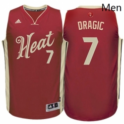 Mens Adidas Miami Heat 7 Goran Dragic Authentic Red 2015 16 Christmas Day NBA Jersey