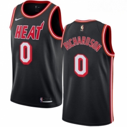 Mens Nike Miami Heat 0 Josh Richardson Authentic Black Black Fashion Hardwood Classics NBA Jersey