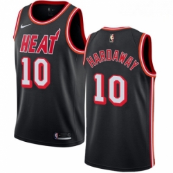 Mens Nike Miami Heat 10 Tim Hardaway Swingman Black Black Fashion Hardwood Classics NBA Jersey