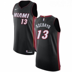 Mens Nike Miami Heat 13 Edrice Adebayo Authentic Black Road NBA Jersey Icon Edition 