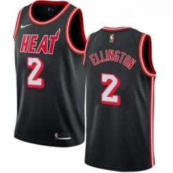 Mens Nike Miami Heat 2 Wayne Ellington Authentic Black Black Fashion Hardwood Classics NBA Jersey