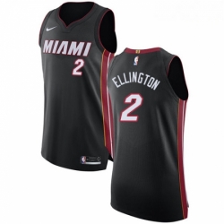 Mens Nike Miami Heat 2 Wayne Ellington Authentic Black Road NBA Jersey Icon Edition