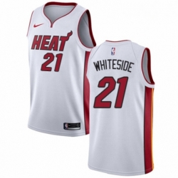 Mens Nike Miami Heat 21 Hassan Whiteside Authentic NBA Jersey Association Edition