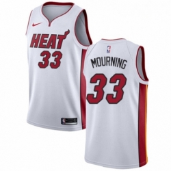 Mens Nike Miami Heat 33 Alonzo Mourning Authentic NBA Jersey Association Edition